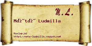 Máté Ludmilla névjegykártya